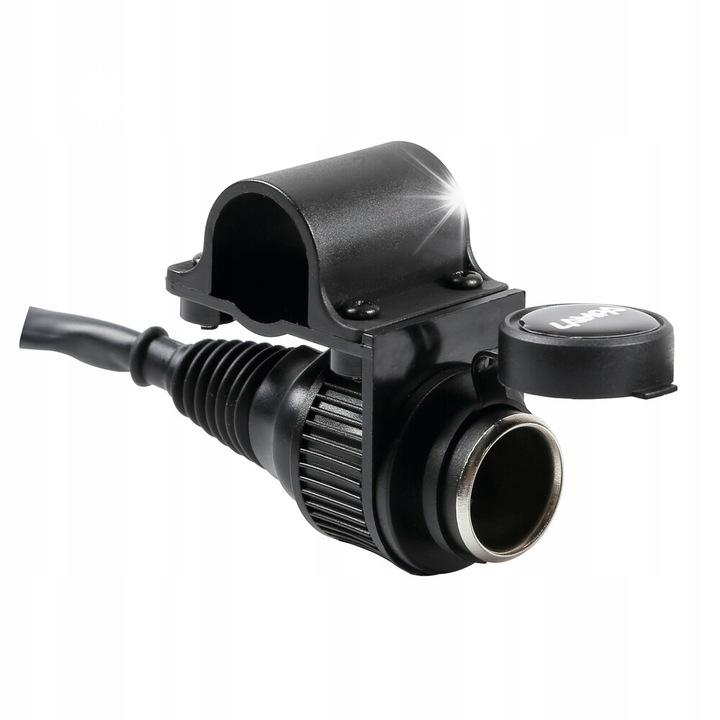 Kettős USB aljzat lámpa, kormányra szerelhető, vízálló IPX6, 12-24V, 30W, 150cm kábel