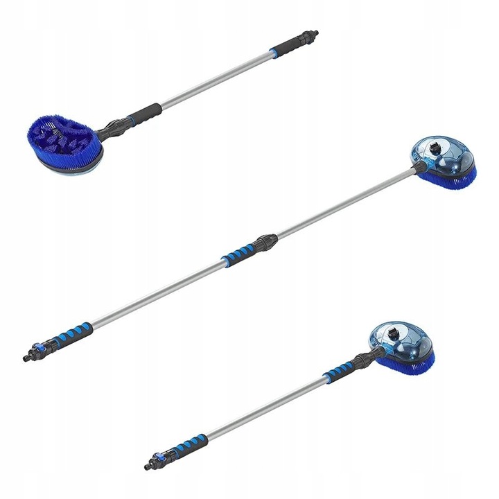 Perie telescopica pentru spalarea masinilor, ProPlus, 3 perii rotative, 22x12,5cm, 1,91m