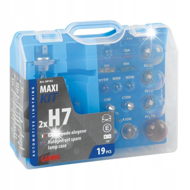 Set reparare becuri H7 12V, 19 piese, LAMPA, omologare europeana E