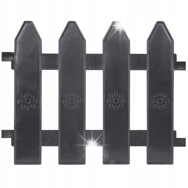 Комплект от 10 декоративни градински огради, сиви, 20x15см, обща дължина 200см