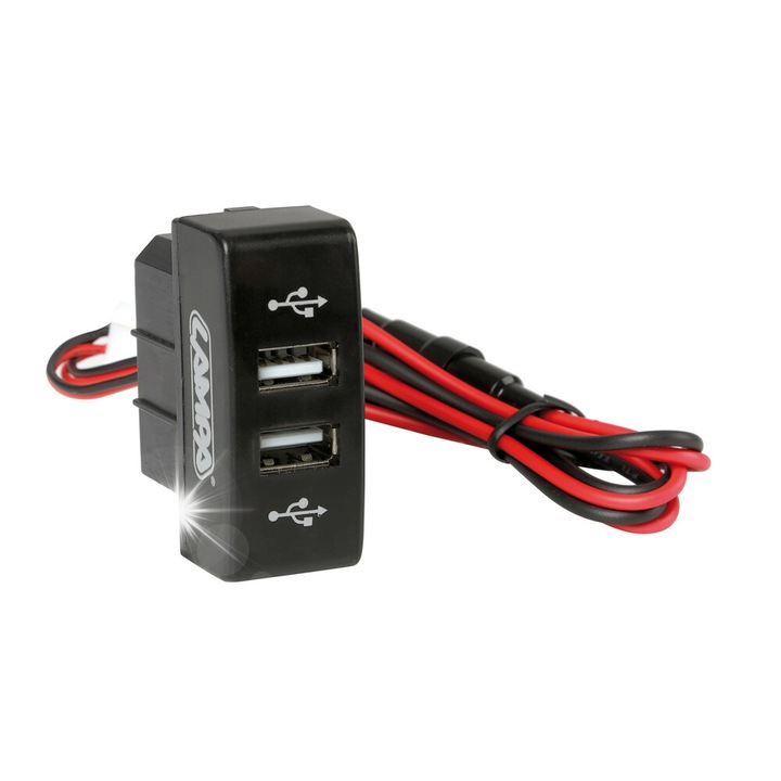 12V 24V USB töltő Mercedes Actros-hoz, túlfeszültség védelemmel, 15 cm kábel