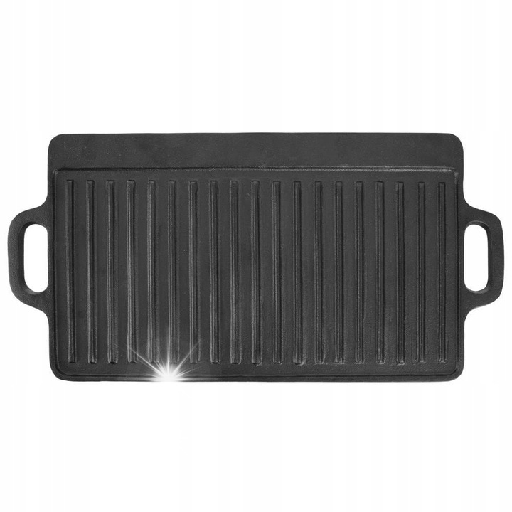 Placa din fonta pentru gratar, model Orion, doua fete, rezistenta la temperaturi ridicate, 30x40cm