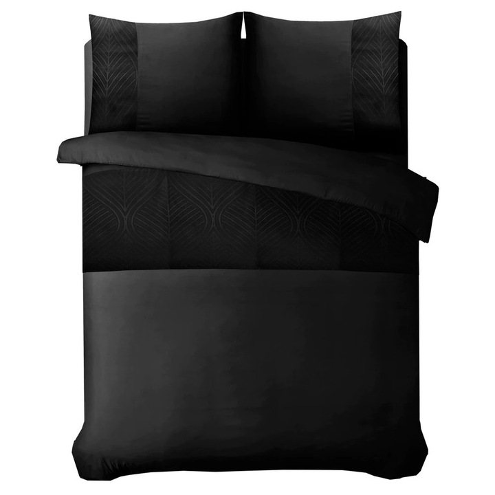 Lenjerie de pat Sleeptime, Berlin Black, 140x200/220 cm