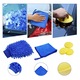 Set de Detailing 18 piese pentru curatarea masinii, carpe din microfibra, diverse dimensiuni