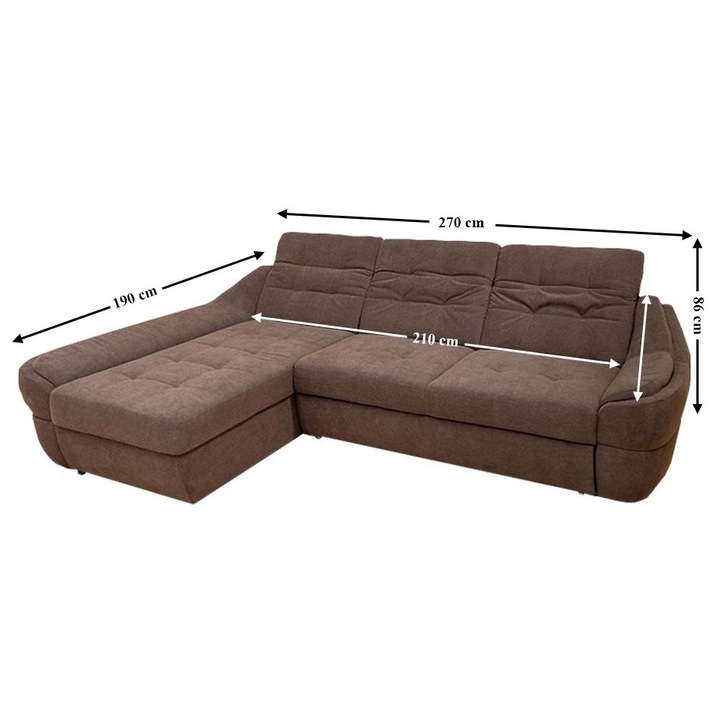 Coltar Extensibil Space Maro - Vega 36 Stanga, 270 x 190 x 86 cm