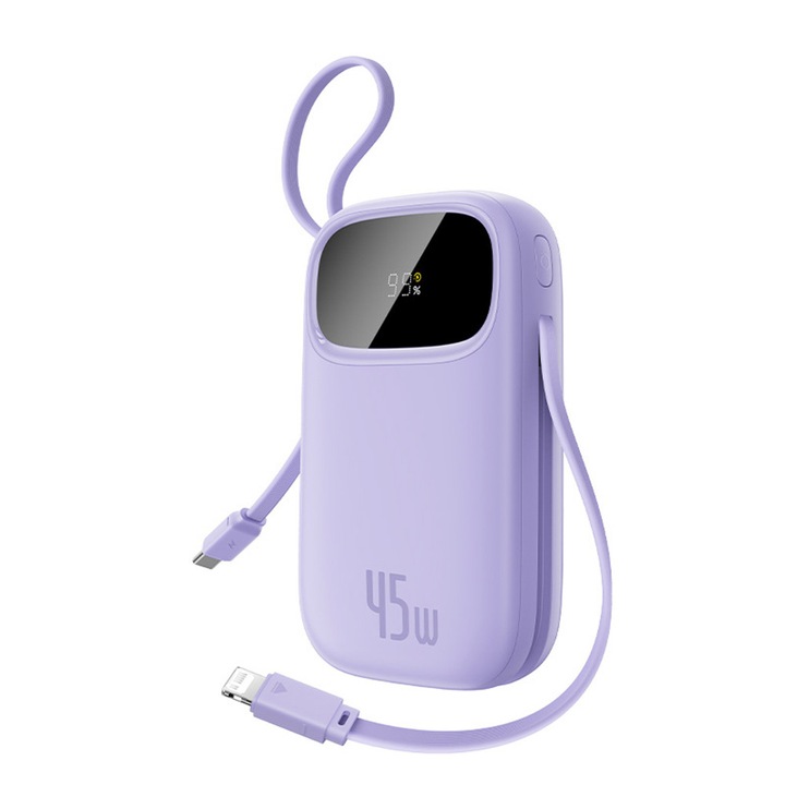 Baterie externă portabilă Baseus EnerFill FC31, 20000mAh, 45W, USB-A, USB-C, mov