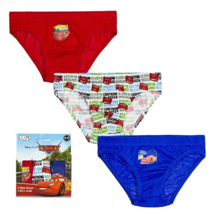 3 darabos Cars alsónadrág szett fiúknak, Villám McQueen, 6-8 év