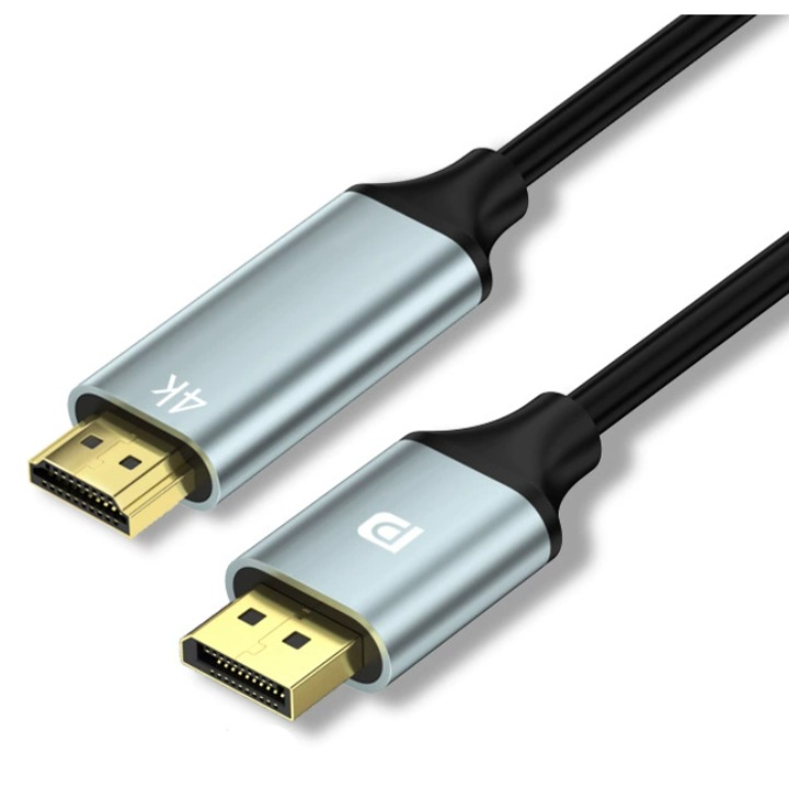 Displayport la cablu HDMI 1.8m, 4K@30HZ Cablu DP unidirectional (sursa) la HDMI (afisaj), 2K@60HZ, 1080P@120HZ Displayport Cablu masculin impletit pentru desktop, monitor, HDTV, AMD, proiector