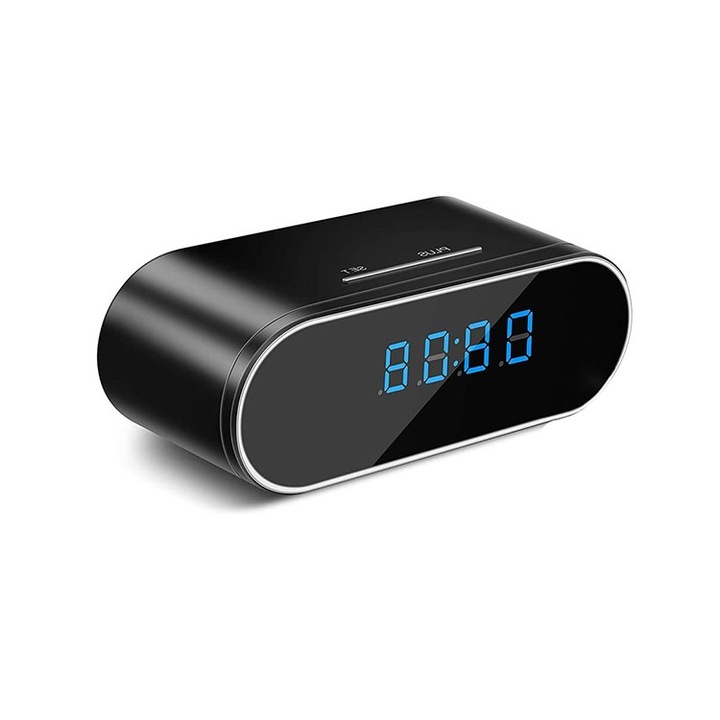 Настолен часовник със шпионска камера, Discret Spy, Full HD 1080p, Нощно виждане, бял, размер 145x65x50mm