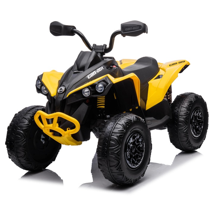 ATV electric pentru copii, Mamido, 180W, galben, 108x64x70cm