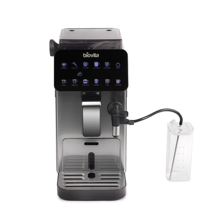 Espressor Automat, Biovita IMPRESSO, 2L, Rasnita Incorporata, Spumare Automata, 10 Programe, 15 Bari, 1450W