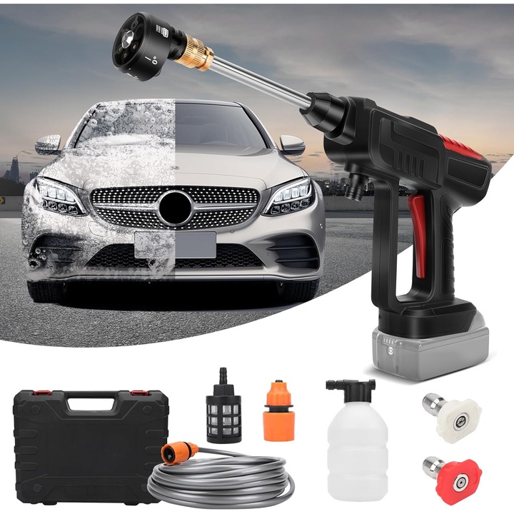 Aparat de spalat de inalta presiune 30Bari, 150W, cu furtun si duze, fara acumulator