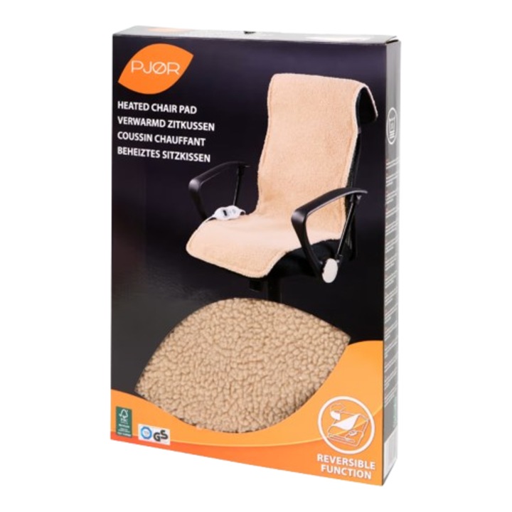 Perna de scaun incalzita, universala, Caldura Reglabila pentru Spate si Sezut, 9 Trepte