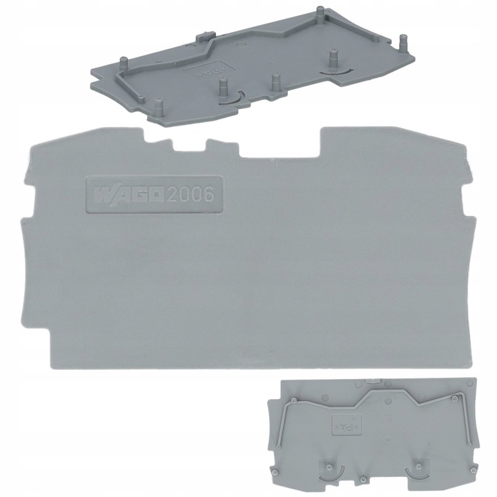 Accesoriu electric Wago, perete capat interior ZUG 6mm, gri, 1x57, 5x32, 9mm