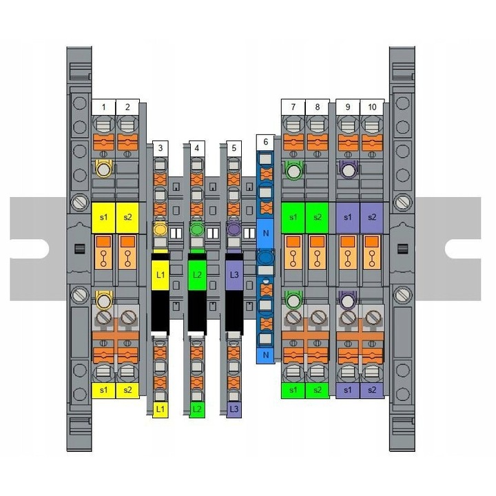 Accesoriu electric, Wago, lista de control si masurare BH8 PxC-SKA 70, 1144741, montare cu clema, nou