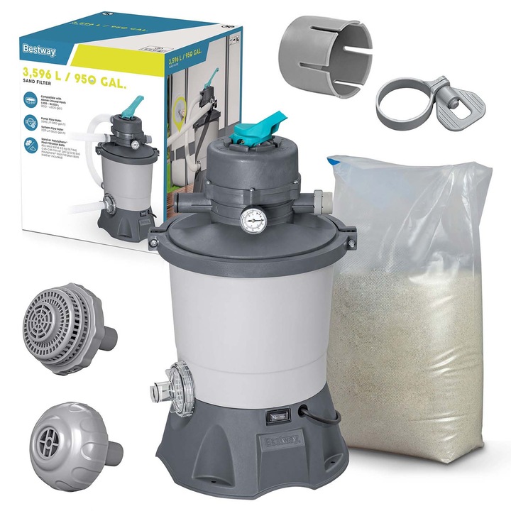 Szivattyú 3596 L/H, Bestway, homokszűrős szett 25kg