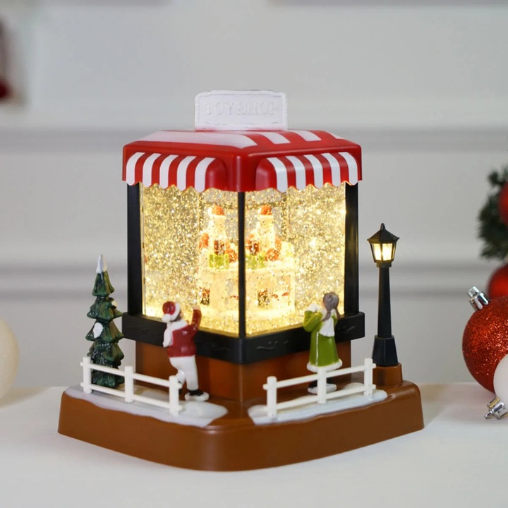 Karácsonyi Dekoráció Játékbolt 5 LED Meleg Fény Műanyag M 18.2 cm Elemes Shopiens®
