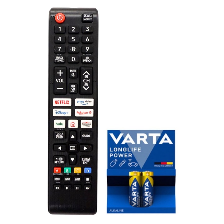Telecomanda tv universala, Compatibila Samsung, Acopera 100% gama SAMSUNG si LG, LCD si LED, Smart, baterii incluse