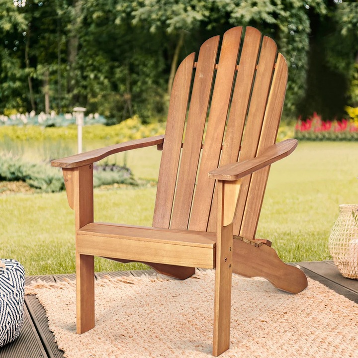 Scaun de Gradina Adirondack - Lemn de Salcam, Design Ergonomic
