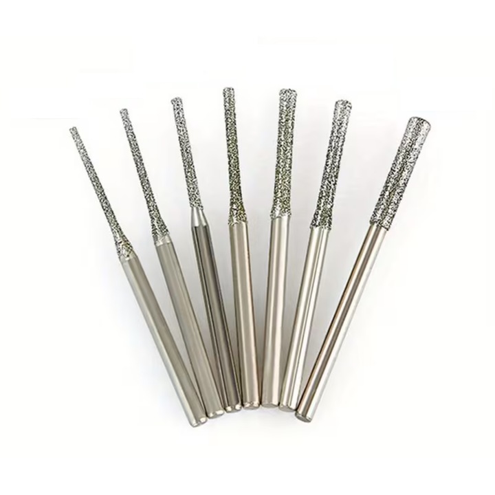 Set 7 burghie tip carota diamantate 0.8, mm, 1 mm, 1.2 mm, 1.5 mm, 1.8 mm, 2 mm, 2.5 mm, pentru gaurit si slefuit gresie, faianta, granit, placi dure etc, EBIN, compatibile cu masina gaurit si biax