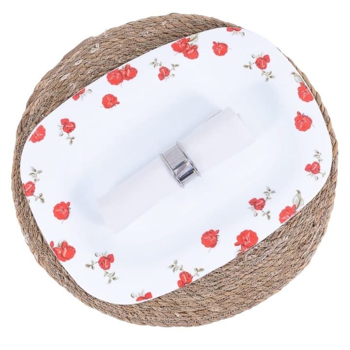 Platou Patrat pentru Servit 32.5 x 32.5 cm, Opal Red Mahour