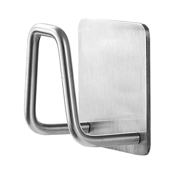 Suport autoadeziv pentru burete, universal, otel inoxidabil, rezistent la apa, 5x5 cm, argintiu – carlig multifunctional pentru bucatarie si baie