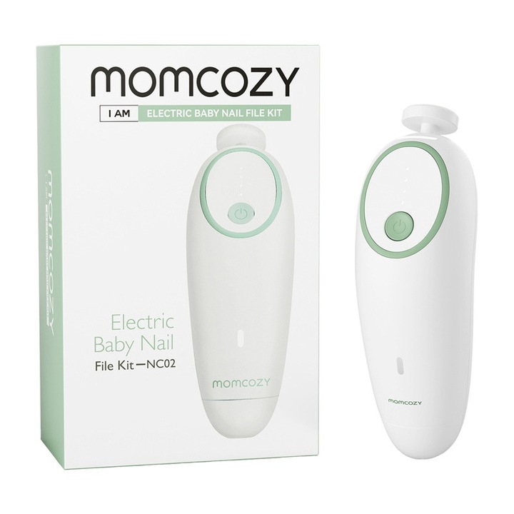 Електрическа пила за нокти за деца MomCozy NC013, 8 сменяеми глави, LED осветление, 4 скорости, захранване с батерия