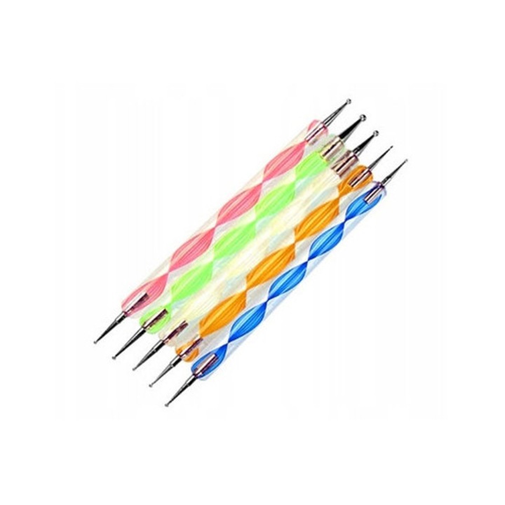 Set 5 Double Pentru Nail Art Probe - Aplicare Pietre, French