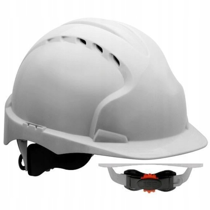 Casca de protecție JSP EVO 3, alb, reglabilă, ventilată, 530x640mm