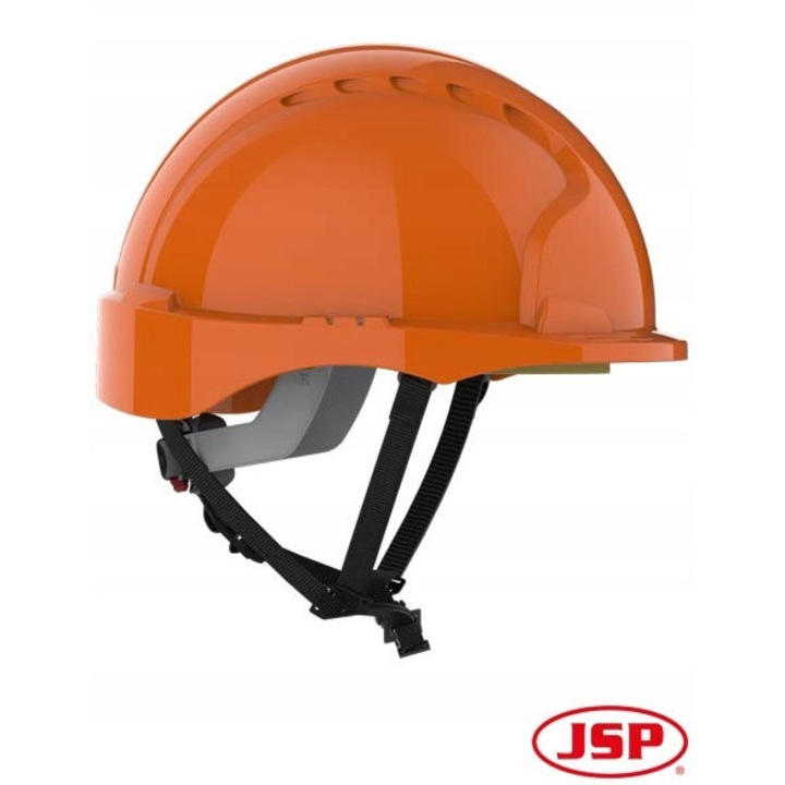 Casca de protectie JSP EVO3LINE, portocalie, rezistenta la socuri electrice 1000V, reglare cu rotita, dimensiuni standard