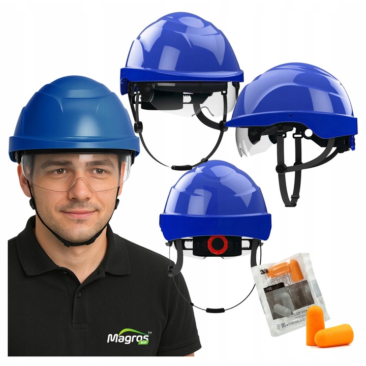 Casca de protecție Protekt Atra 20, electroizolantă, albastră, mărime 51-63 cm