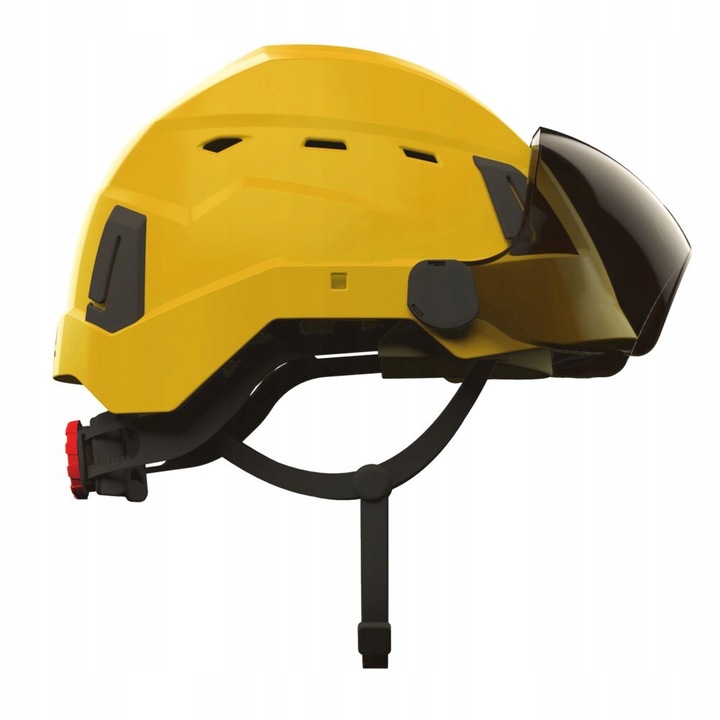 Casca de protecție Protekt ATRA 40V ventilată cu vizieră S42, galben