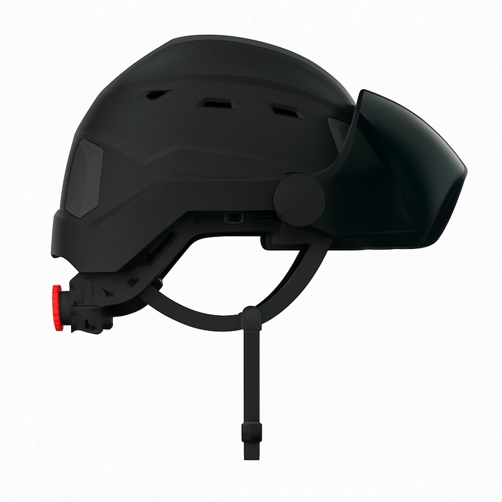 Casca de protecție Protekt ATRA 40V ventilată, cu vizieră S42, neagră, ABS, pentru lucrul la înălțime
