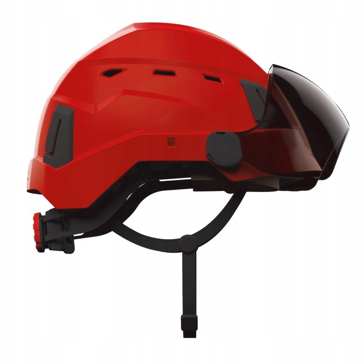 Casca de protecție Protekt ATRA 40V, ventilată, vizieră S42, roșie, 51-63 cm