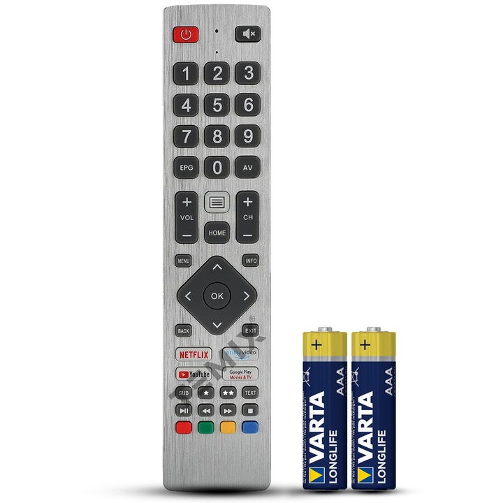 Telecomanda universala TEMIX pentru TV LCD/LED, design ergonomic, baterii incluse, compatibila cu Toshiba