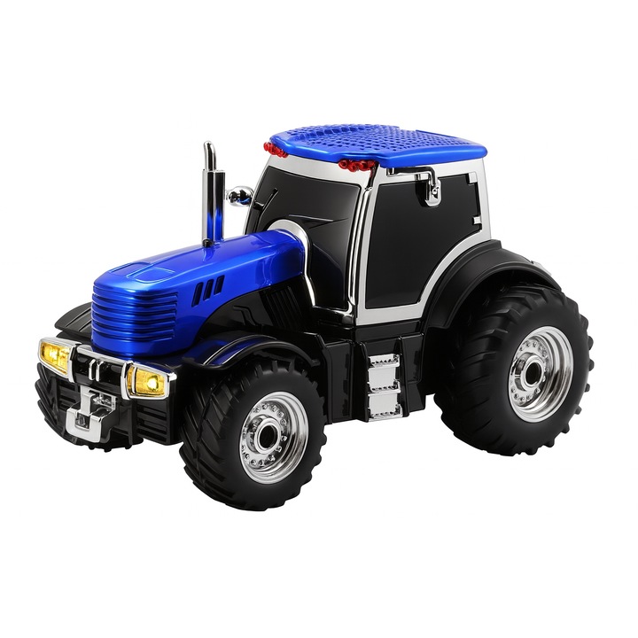 Boxa Bluetooth Bla Bla Foam WSTER, forma Tractor WS-550, LED, FM, USB, TF, AUX, Albastru/Negru, 10W, Compactă
