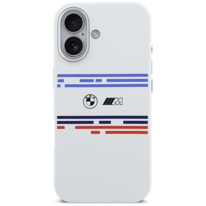 BMW M Silicon Horizontal Line MagSafe tok iPhone 17 készülékhez fehér