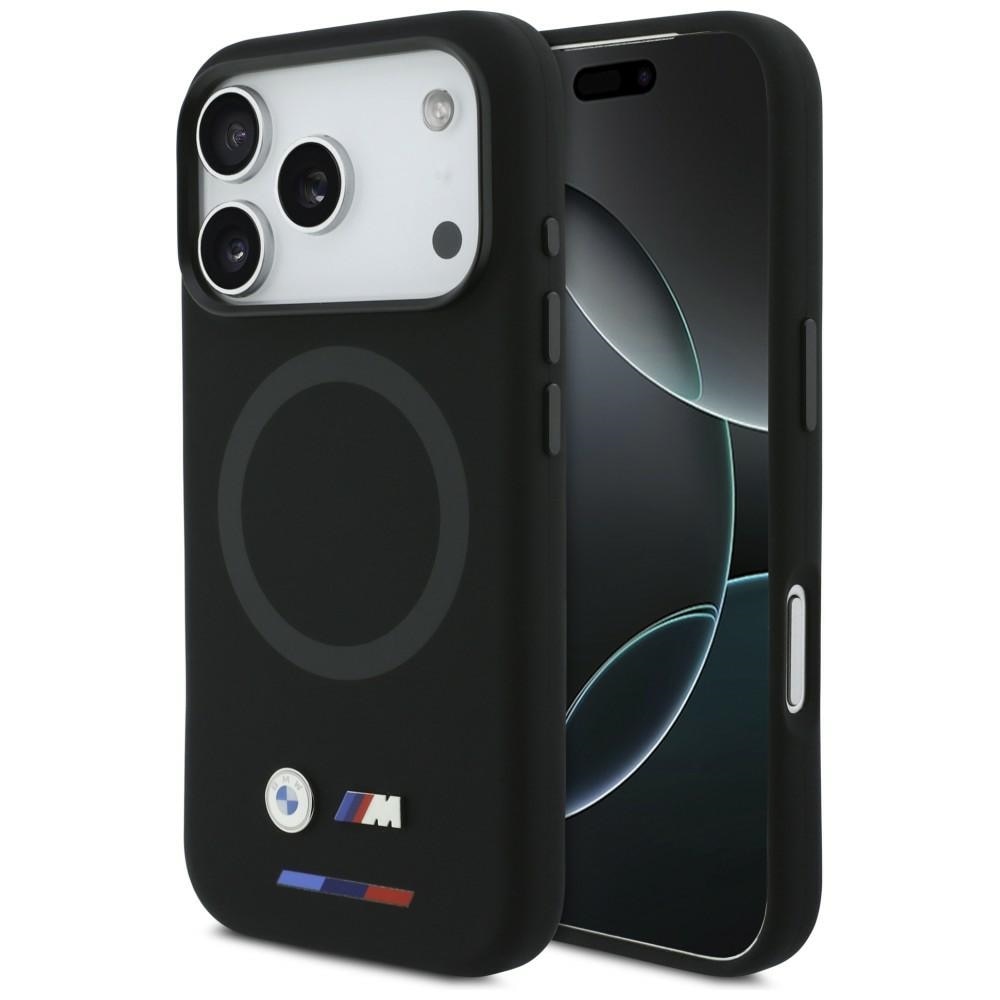 Carcasa BMW M Silicon Logo cu MagSafe compatibila cu iPhone 17 Pro, Negru