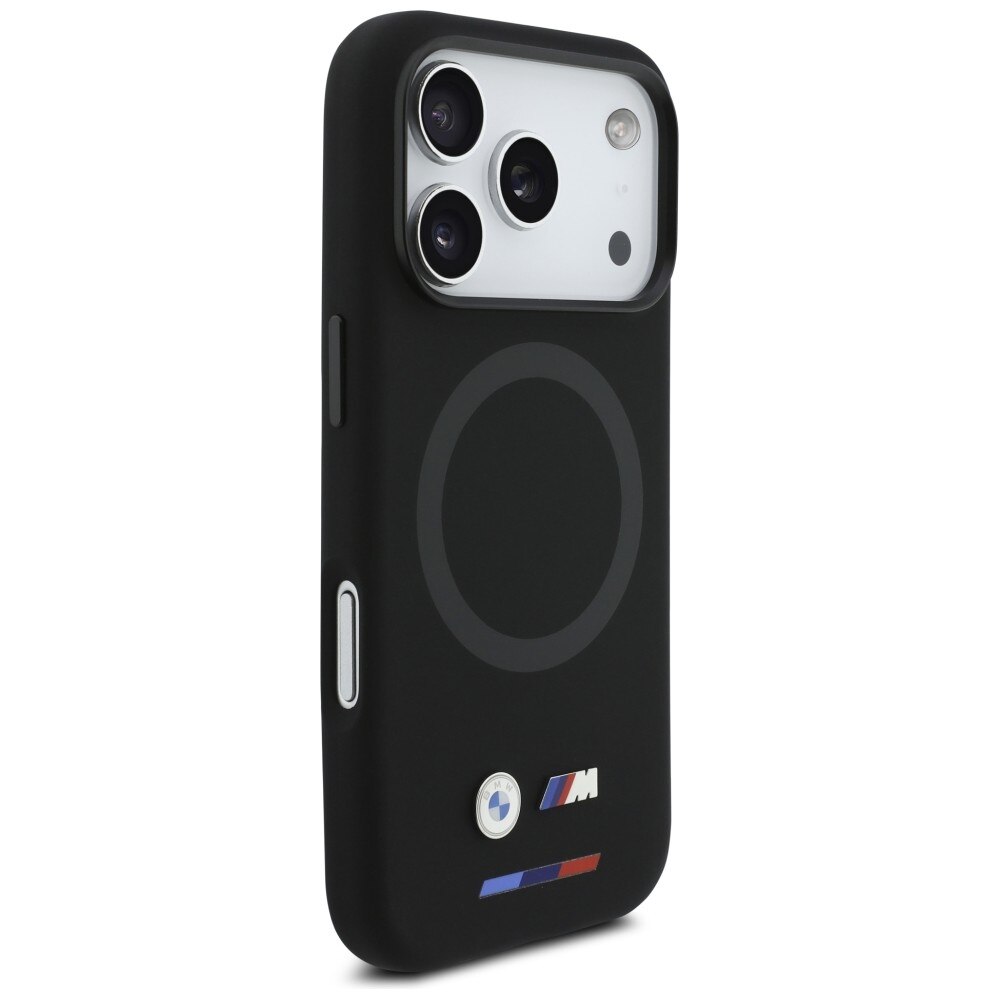 Carcasa BMW M Silicon Logo cu MagSafe compatibila cu iPhone 17 Pro, Negru