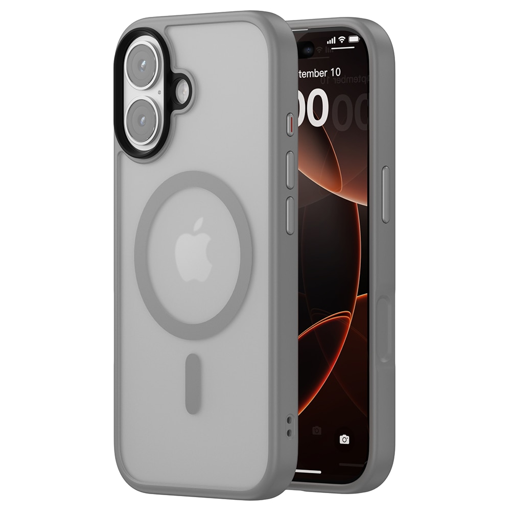 Husa compatibila cu Incarcare Magsafe pentru Apple iPhone 17, CASEY STUDIOS™, de Protectie, Slim, pentru Incarcare Wireless, Margini Ridicate pentru Protectia Ecranului si a Camerelor, Gri Deschis
