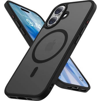 Husa compatibila cu Incarcare Magsafe pentru Apple iPhone 17, CASEY STUDIOS™, de Protectie, Slim, pentru Incarcare Wireless, Margini Ridicate pentru Protectia Ecranului si a Camerelor, Negru