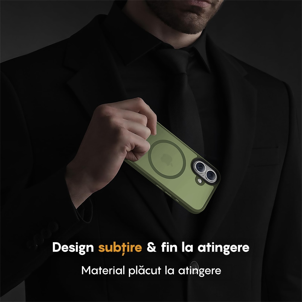 Husa compatibila cu Incarcare Magsafe pentru Apple iPhone 17, CASEY STUDIOS™, de Protectie, Slim, pentru Incarcare Wireless, Margini Ridicate pentru Protectia Ecranului si a Camerelor, Verde Deschis