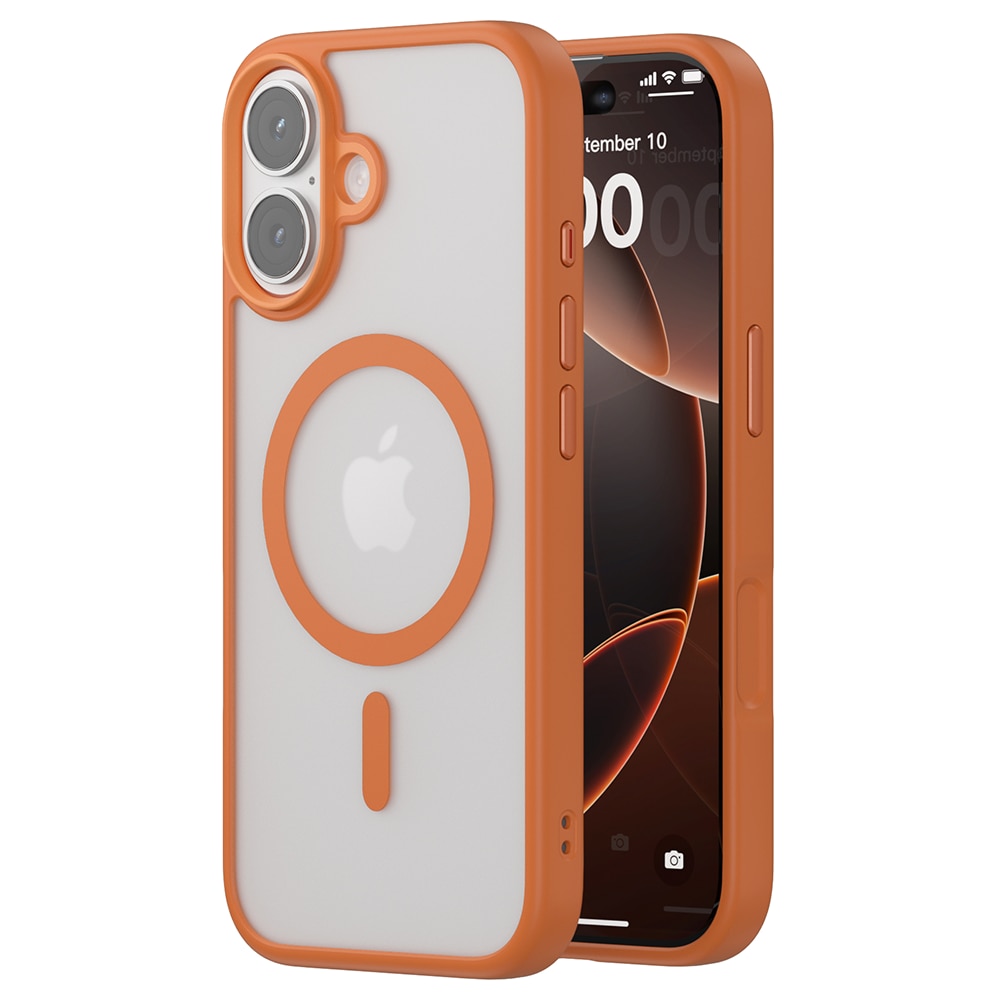 Husa compatibila cu Incarcare Magsafe pentru Apple iPhone 17, CASEY STUDIOS™, de Protectie, Slim, pentru Incarcare Wireless, Margini Ridicate pentru Protectia Ecranului si a Camerelor, Portocaliu