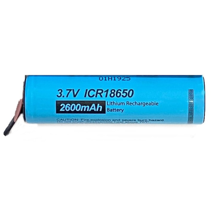 Acumulator PKCELL ICR18650 Li-Ion 3.7V cu terminale 2600 mAh (632)