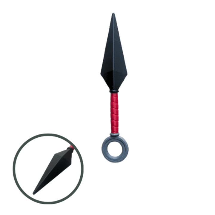 Figurina de tip armă – cuțit Kunai, inspirat din 99 de nopți în pădure, multicolor, plastic, printat 3D, 178x35x20 mm