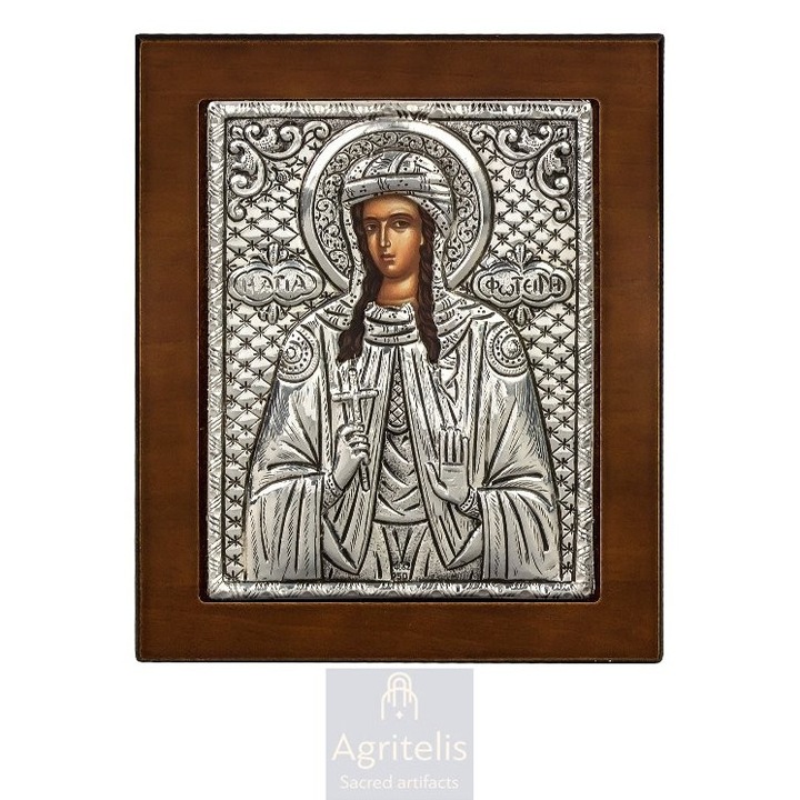 Icoana de argint 925o, Saint Photini, 17x13cm, lucrata manual