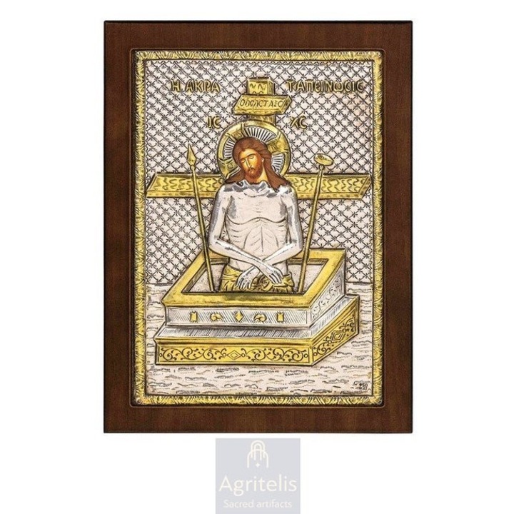 Icoana din argint 925, Agritelis, Umilinta Extrema, 23x17cm, lucrata manual