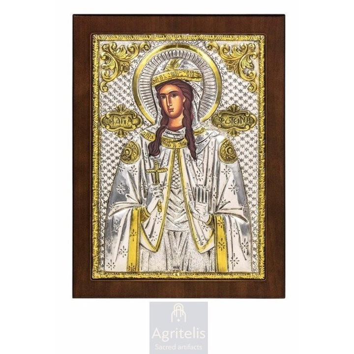 Iconita Sfanta Fotini, Agritelis, argint 925, 23x17cm, lucrata manual