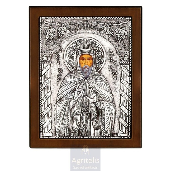 Icoana de argint 925, Sf. Luca, 23x17cm, lucrata manual