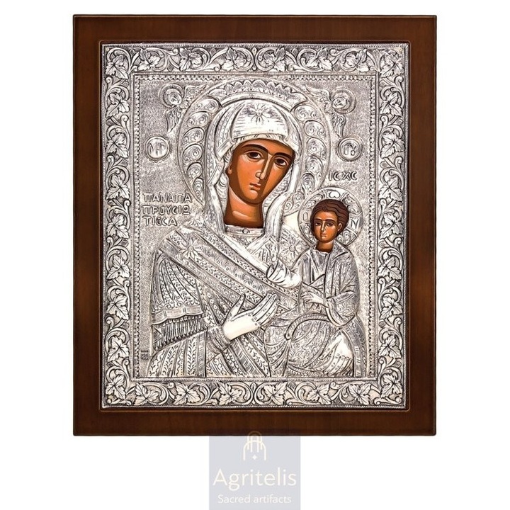 Icoana, Agritelis Sacred Artifacts, Fecioara Maria Prousiotissa, argint 925, 27x23cm
